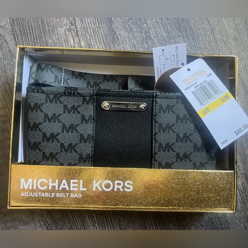 Michael Kors printed black belt bag